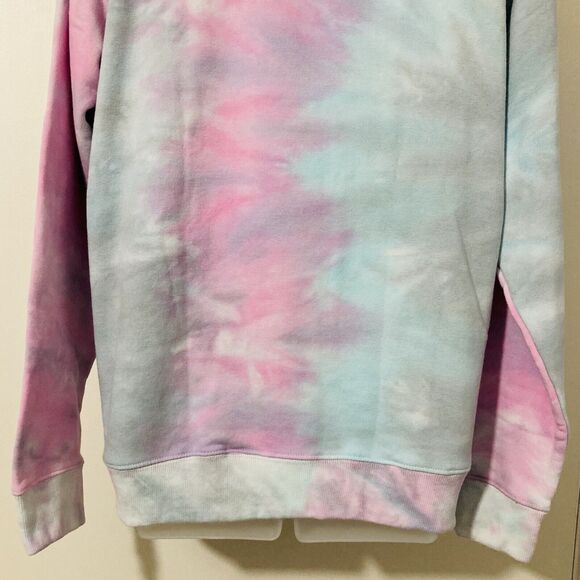 Baypointe Womens Medium Sweatshirt Crew Neck Fleece Tie Dye Pink Green Blue - Picture 6 of 11